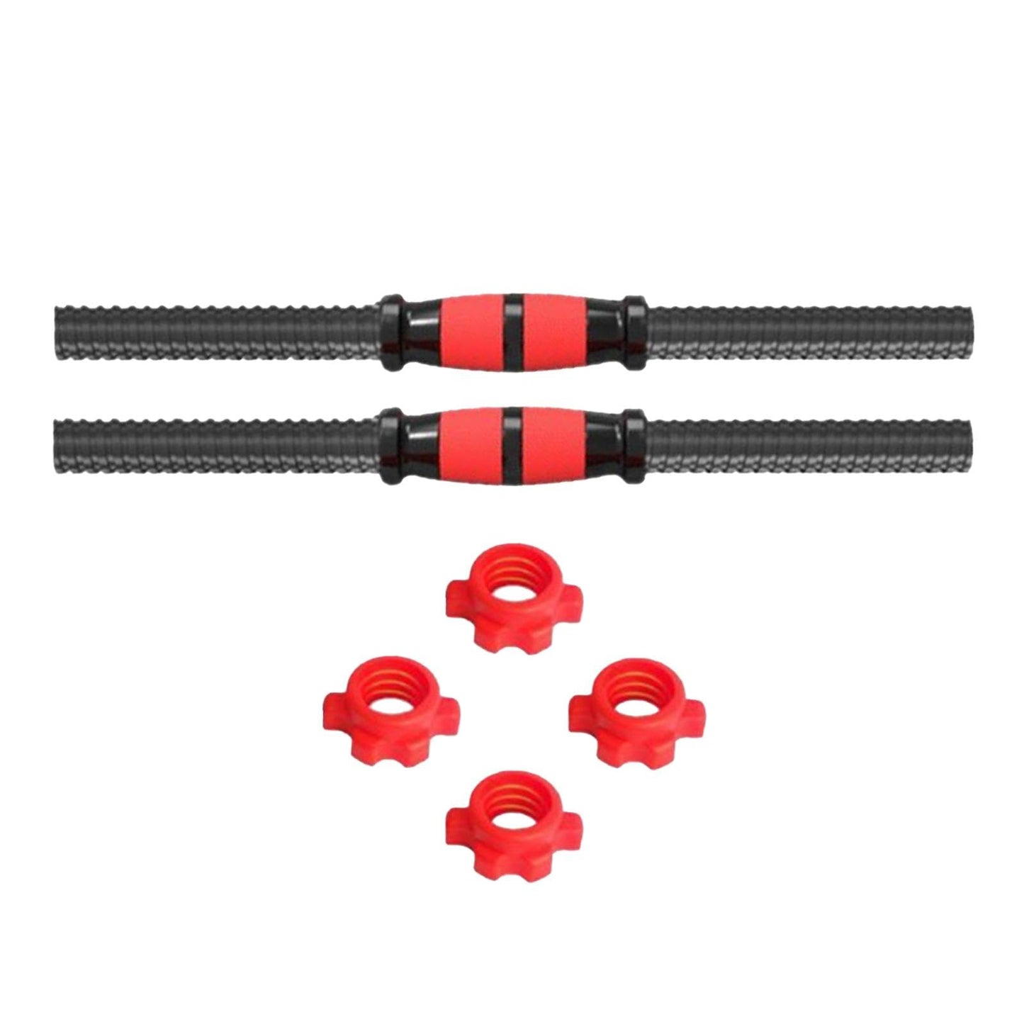 2x Dumbbell Handle Dumbellsweights Set Sturdy with 4 Collars Barbell Bar for Workout Strength Training Fitness Gym Attachment, 35cm