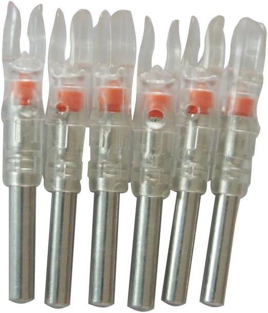 Automatically Lighted Led Nocks for Inner Diameter 6.3 mm Compound Bow Arrows GT Size Pack of 6 (red)