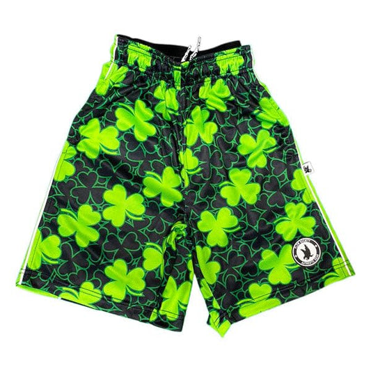 Flow Society Shamrock Flow Boys Lacrosse Shorts | Boys LAX Shorts | Lacrosse Shorts for Boys | Kids Athletic Shorts for Boys Black
