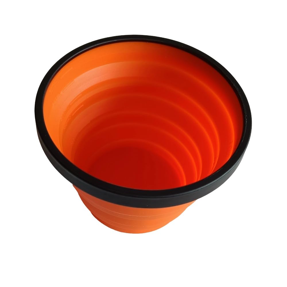 320ml Collapsible Silicone Camping Cup - Portable Foldable Drinking Mug for Outdoor, Hiking & Travel(Orange)