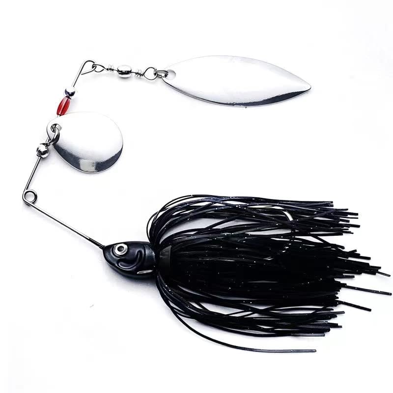 Spinnerbait Bass Fishing Lures Kit Spinner Baits Bass Fishing Lure Hard Metal Lure Topwater Buzzbait Swimbait for Pike Bass Trout Salmon Freshwater Saltwater Fishing(6PCS)