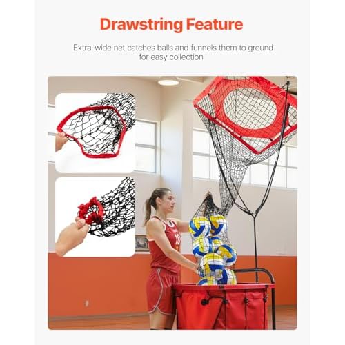 VEVOR Volleyball Training Net System,8 * 11/12 * 11ft/Pitching Practice/Spiking Practice/14 Net,Portable Net Station, Easy Setup Indoor Outdoor Target Net for Serving Spiking Setting