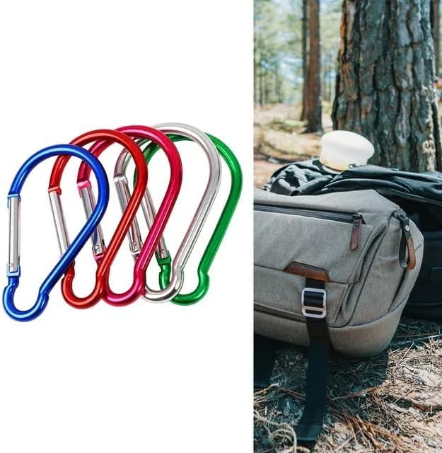 5Pcs Carabiner Clip 4 inch Aluminum Carabiner Clip Big Spring Snap Key Chain Hook Caribeaner for Durable Carabeaner Keychain Clip Great for Keychains and Gear Organization Accessory Outdoor
