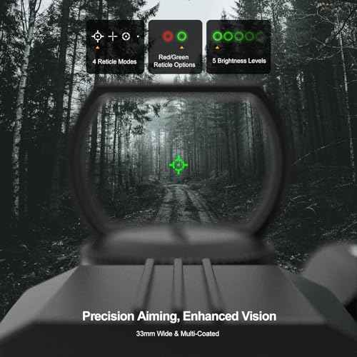 Feyachi Reflex Sight - 4 Reticle Red & Green Dot Sight Optics with Integrated Red/Green Laser Sight Less Than 5mW Output