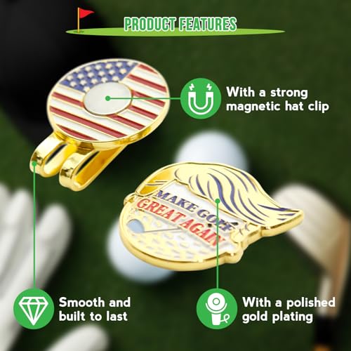 Funny Golf Ball Marker with Magnetic Hat Clip - Unique Golf Accessories for Men Women