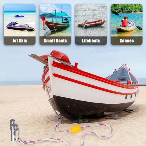 36-Inch Stainless Steel Boat Sand Anchor with 32ft Rope for Shallow Water and Beach Use