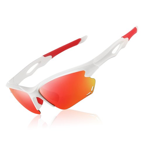 Occhsouo Sports Polarized Sunglasses for Men: UV400 Protection Sun Glasses Wrap Around Goggles for Running Driving