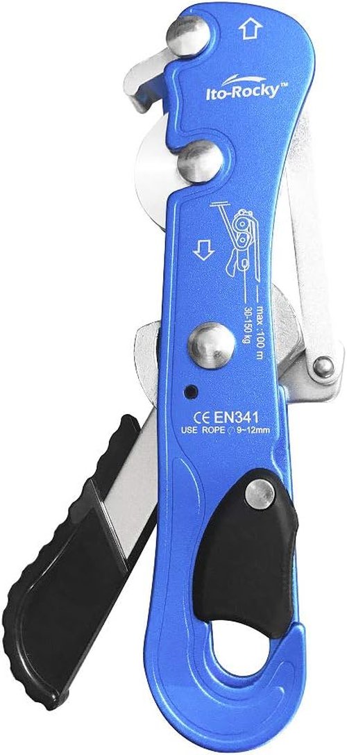Climbing Stop Descender Rappelling Anti-Panic Belay Devices for 9-12mm Rope Rescue Equipment Hand Controls Desingned