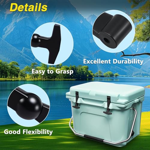 2 Pack Lid Latches Replacements Hard Cooler Handle Grips Silicone Rubber Compatible with Yeti RTIC and More Coolers