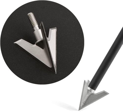 Bgary Archery Broadheads 100 Grain 6 Pack Solid 3 Blades Fixed Hunting Broadheads for Crossbow Compound Bows Silvery