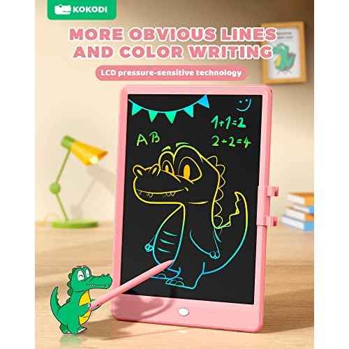KOKODI LCD Writing Tablet,Gifts for 3 Years Old Boys and Girls,10 Inch Colorful Doodle Board Drawing Tablet, Erasable Reusable Electronic Drawing Pads, Educational and Learning Toy for Kids