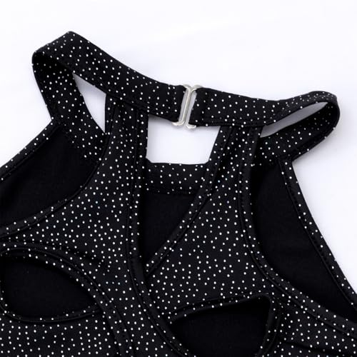 Girls Gymnastics Leotard with Shorts - Rainbow Unicorn Dinosaur Mermaid Flower Galaxy 7-8 Years Black Cutout