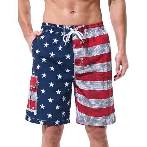 Mens Swim Trunks Board Shorts Swim Shorts Quick Dry 9 Inch Beach Swimwear