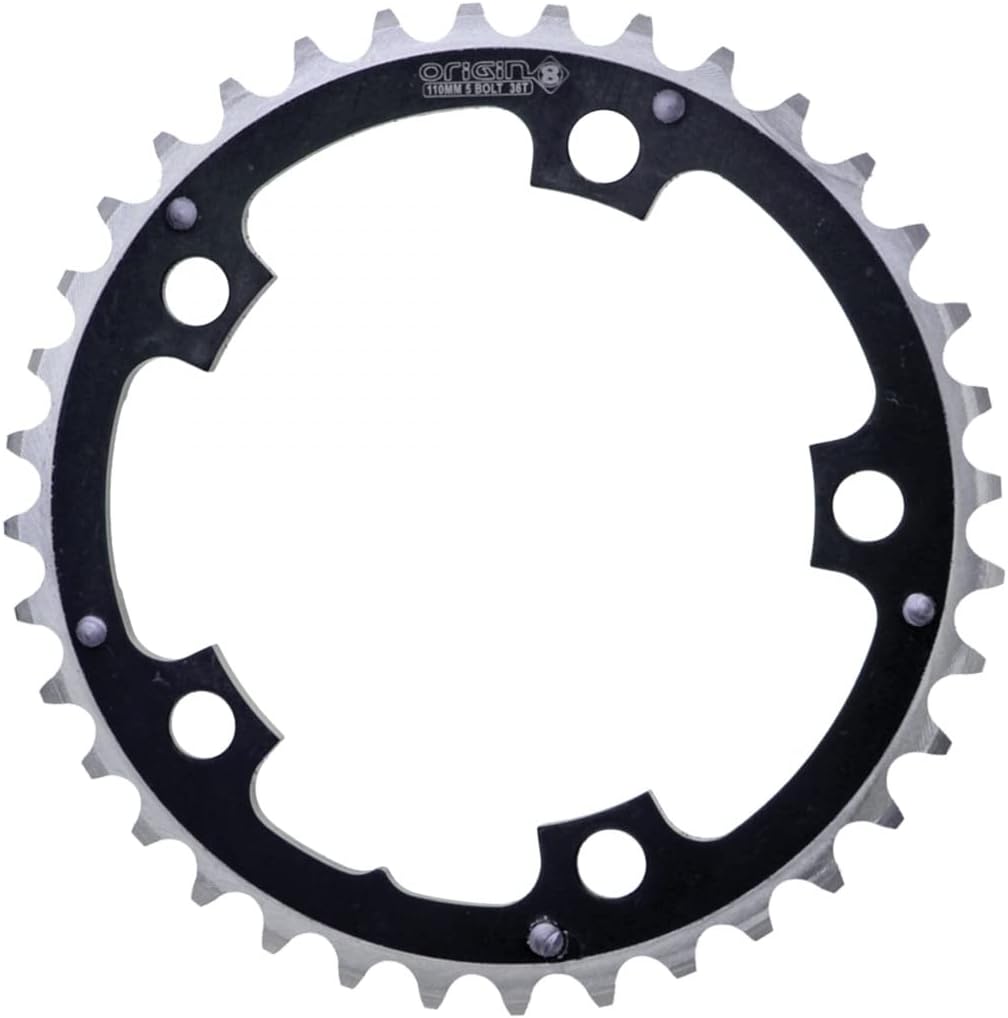 Origin8 Alloy Ramped Chainrings, Black/Silver