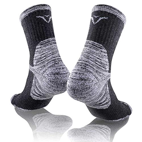 FEIDEER Men's Hiking Walking Socks, Multi-pack Wicking Cushioned Outdoor Recreation Cotton Quarter Crew Socks
