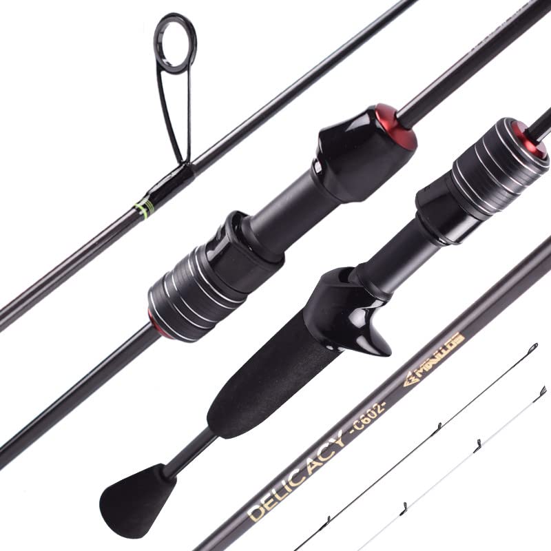 Ultralight Casting Spinning Rod with Carbon Fiber Hollow and Solid Tips - Freshwater Saltwater Fishing