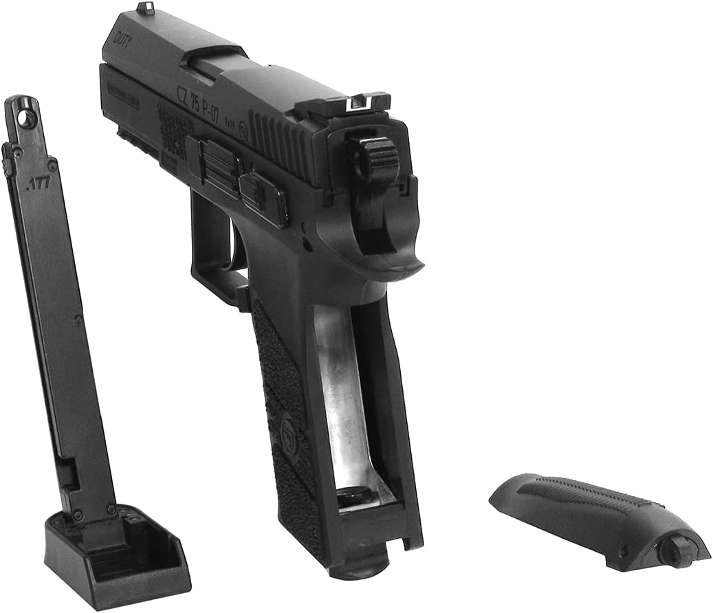 ASG CZ 75 P-07 Duty Black and Two-Tone CO2 BB Gun Pistol .177 Cal Steel, Blowback and Non-Blowback