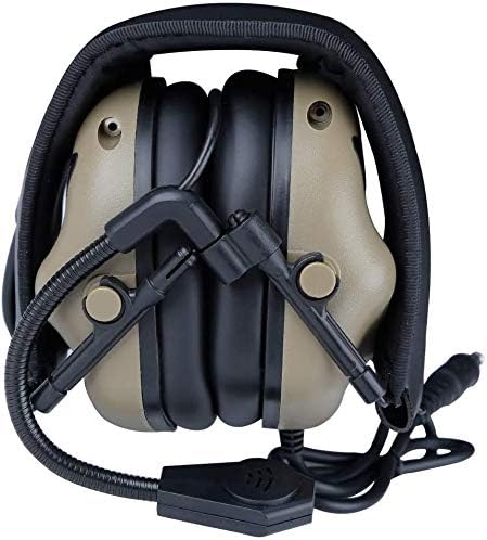 ATAIRSOFT Tactical Headset Wargame Hunting Headphone Without Noise Cancellation Function (Black)