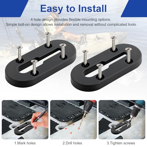 4 Inch Kayak Track Mount Rail Kit for Accessories - Durable ABS Construction