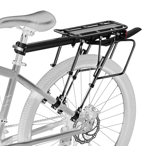 Rear Bike Rack with ExtendeMain Pole, 310 LB Capacity, Reflective, Quick Release, Universal Cargo Carrier
