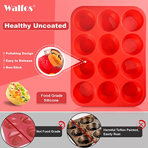 Silicone Muffin Pan Set of 3 Jumbo Regular Mini Cupcake Pans - BPA Free & Non-Stick