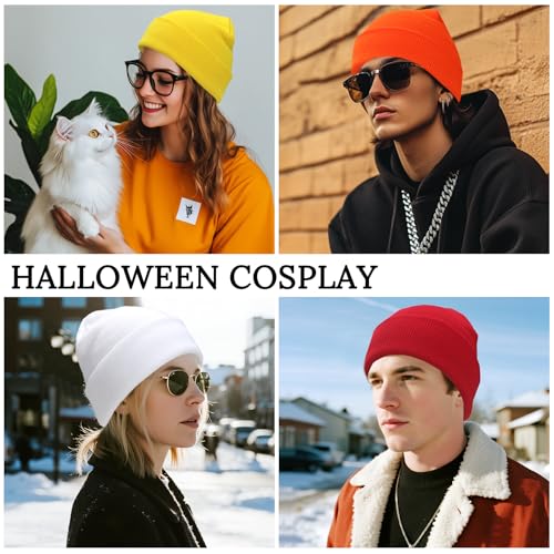PFFY Unisex Beanie Hats for Men Women Knit Winter Beanies
