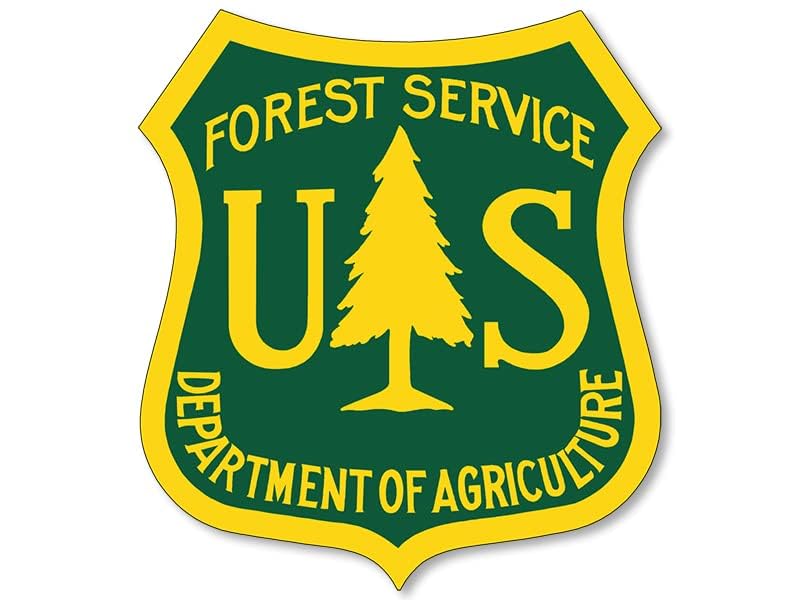 Green and Yellow US Forest Service Sticker - 3 Inch Vinyl Decal, Forestry Department Badge - Variation: Green & Yellow