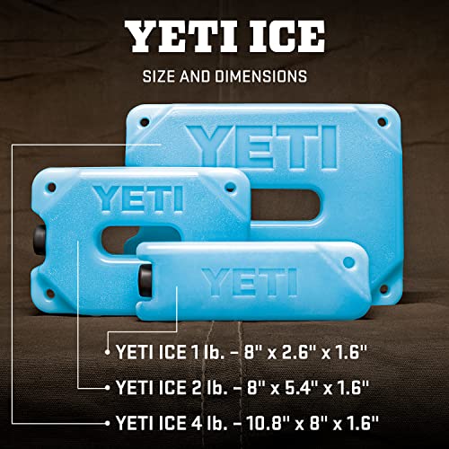 YETI ICE Block Reusable Cold Pack - 2 lb, Freeze-Resistant Cooler Ice