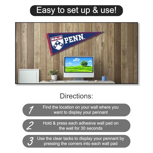 Penn Quakers Wall Pennant Flag with Mounting Pads - Officially Licensed