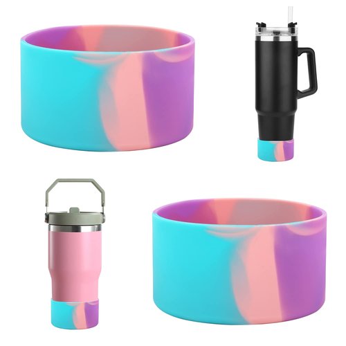 LUTER 2PCS Silicone Boots, Protective Silicone Boot Sleeve Silicone Sleeve for Water Bottle Silicone Water Bottle Case Compatible with Stanley Quencher Adventure 40oz or for Stanley IceFlow 20oz 30oz