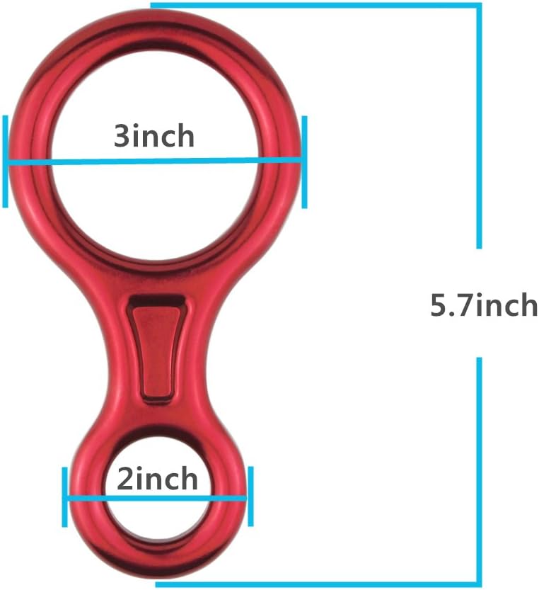 PROND Terminal 8 Descender, Climb Aluminum Figure 8 Descender Rigging Plate Heavy Duty, 35KN Aluminum Alloy Descender for Outdoor Climbing Rappel Gear Downhill Ring Equipment and Belay Device