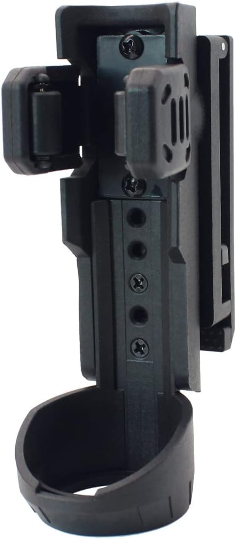 Quick Release OC/Mace Spray Holder w/Duty Belt/MOLLE Vest Rotatable Clip MK4 Canister Holster Tactical Pepper Spray Carry Case fit 1.5" Diameter OC Can for Police Leo Security Military