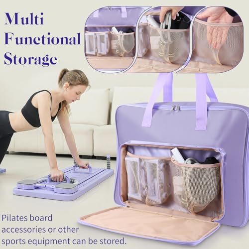 Pilates Board Storage Bag with Multiple Compartments and Carry Handle