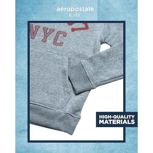 AEROPOSTALE Boys Sweat Set - 3 Piece Pullover Boys Hoodie Puffer Vest and Jogger Sweatpants Kids Youth Matching Set (8-12)