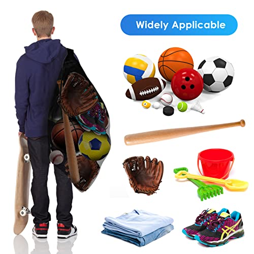 5PCS Heavy Duty Mesh Sports Ball Bag Set for Basketball Football Soccer