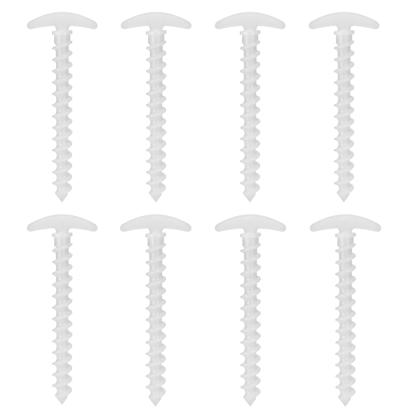 Tent Stakes 8 Pack Ground Anchors Tent Pegs,T-Shape Spiral Ground Stakes,Self-Luminous Camping Stakes Tarp Stakes Sand Anchor Nail