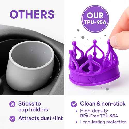 Regal Crown Protective Boot for Stanley Cup Accessories, Sturdy TPU Bottom Sleeve Cover for Stanley Quencher H2.0 40oz & 30oz, Fits Hydro Flask, Simple Modern with 2.9" Base - Purple
