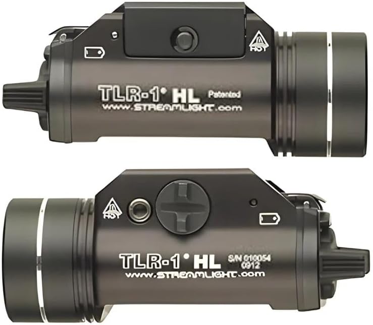 Streamlight 69264 TLR-1 HL 1000-Lumen 20000 Candela Rail-Mounted Tactical Weapon Light with Earless Screw and Specific Compatibility Rail Locating Keys, Black