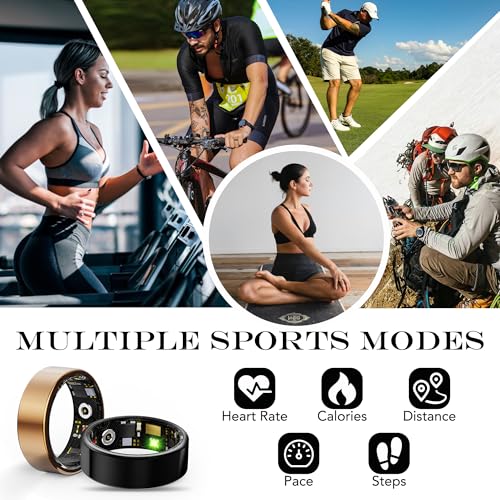 Milavan Rose Gold Smart Health Ring Fitness Tracker 8 Modes, Men & Women