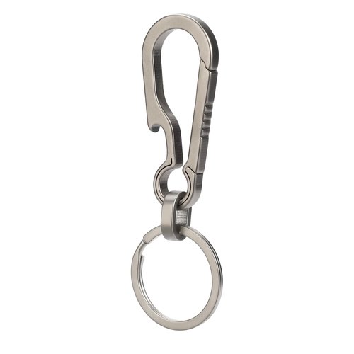COMNICO Carabiner Keychain Clip Titanium Alloy Minimalist Key Chains Metal Bottle Opener Belt Spring Snap Key Hook Quick Release for Outdoor Camping