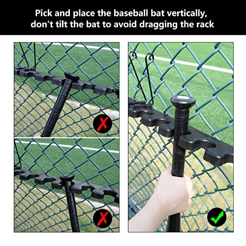 Foldable Baseball Bat Rack Organizer for 12 Bats Dugout Storage