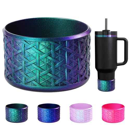 Silicone Boot for Stanley Quencher 40 oz & IceFlow 30 oz Tumbler, for Stanley Black Chroma, Cup Sleeve Boot with Chameleon Gradient Surface for Stanley Accessories