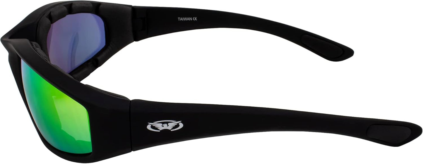 Global Vision Eyewear Black Frame Kickback Riding Glasses with GT Lenses