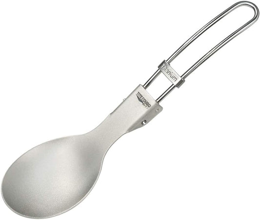 GADIEMKENSD Ultralight Outdoor Titanium ladle Healthy Camping Scoop Folding Spoon 18g
