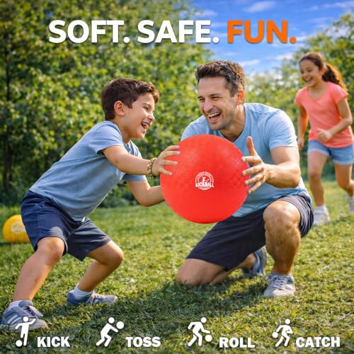 8.5 Inch Kickball Set - Multicolor Dodgeballs 6 Pack for Kids & Outdoor Play