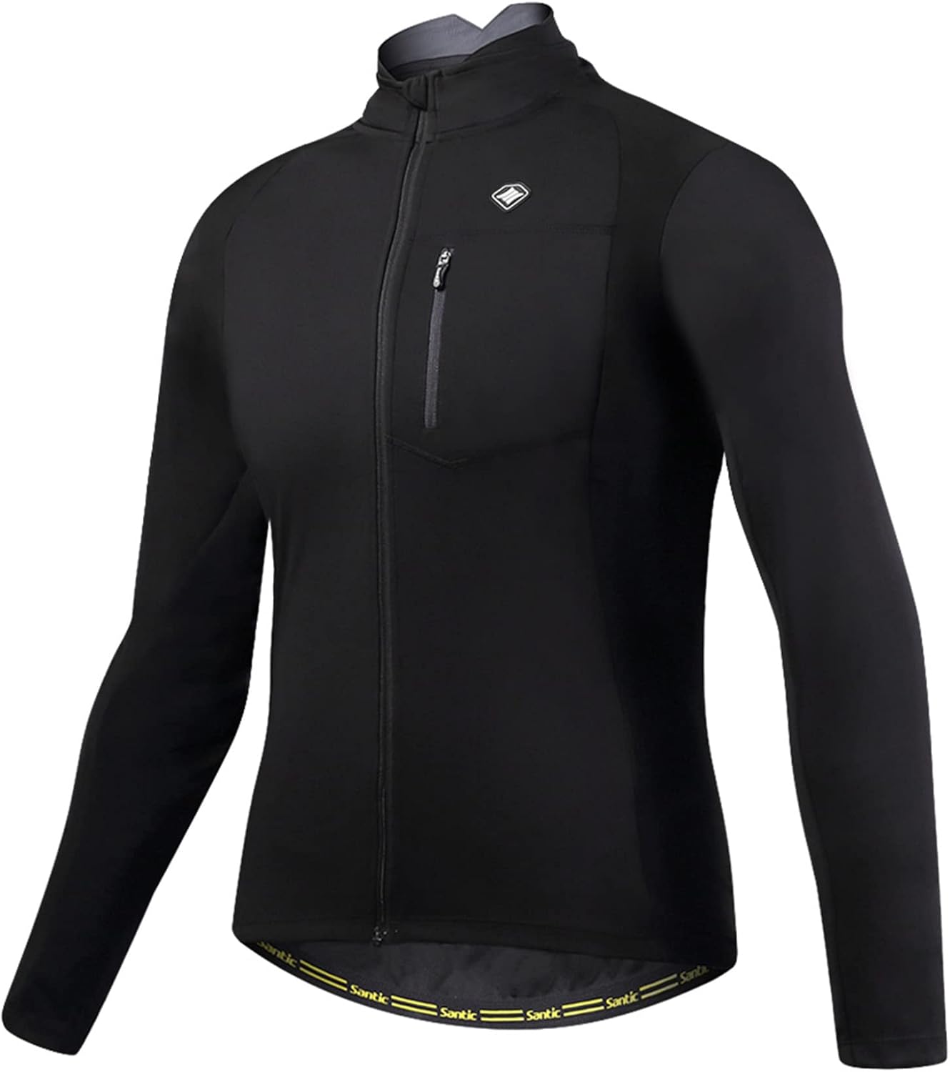 Santic Men's Cycling Bike Winter Jackets Windproof Fleece Thermal Warm UP Running Bike Bicycle Jacket Breathable Windbreaker