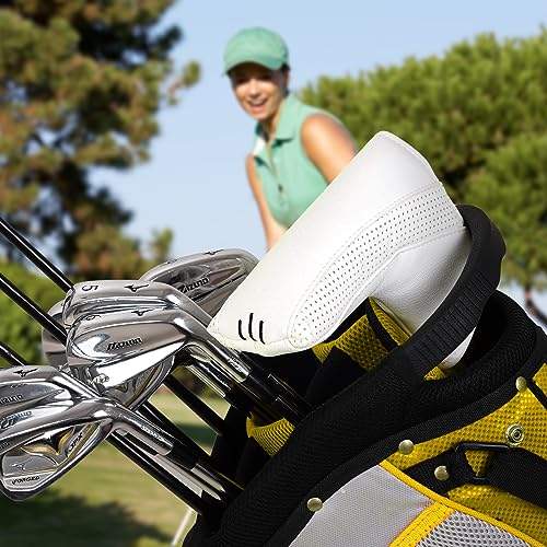 Craftsman Golf Classic White Putter Head Cover Magnetic Closure Durable Leather