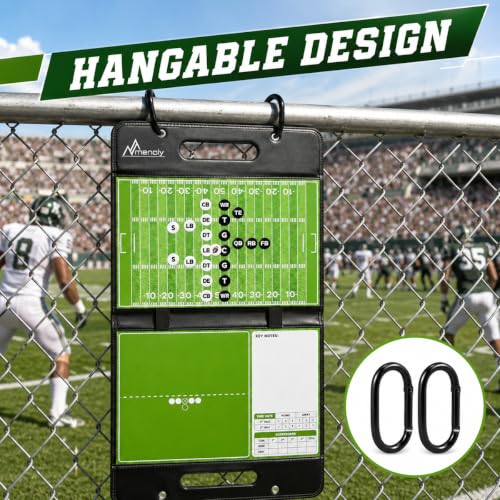 MENOLY Collapsible Leather Football Lineup Board for Coaches - Magnetic Strategy Clipboard, Digital Play Organizer, Football Coaching Tool