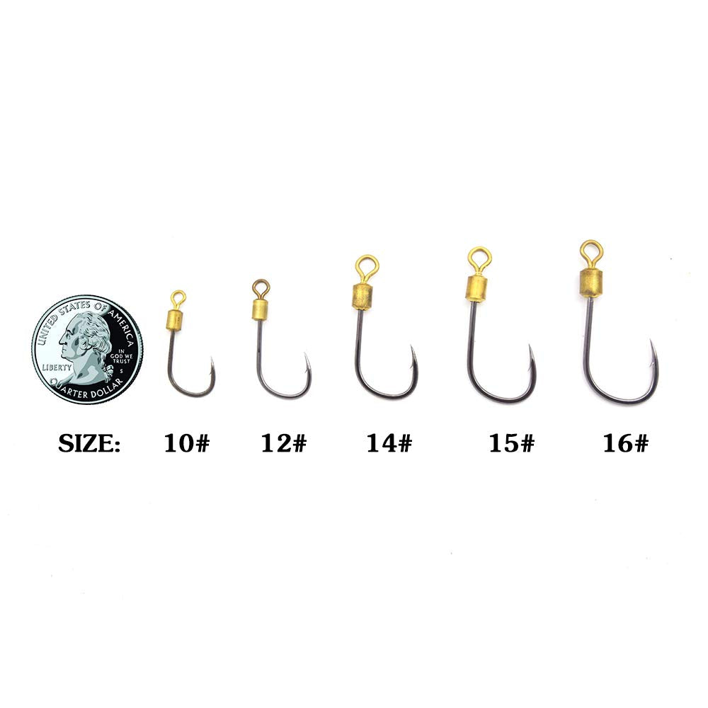 Fishing Hook with Leader,5 Hooks Fishing Rig-7 Strands Nylon Coated Fishing Leader with Swivle,Snap,Hooks