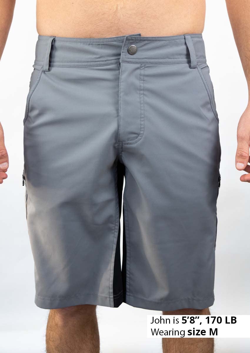 Club Ride Apparel Fuze Cycling Short with Level 2 Chamois - Men's Biking Shorts with Removable Chamois Liner - Grey - Large